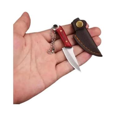 Imagem de Mini faca colorida com bainha, lâmina em V, adequada para abertura EDC