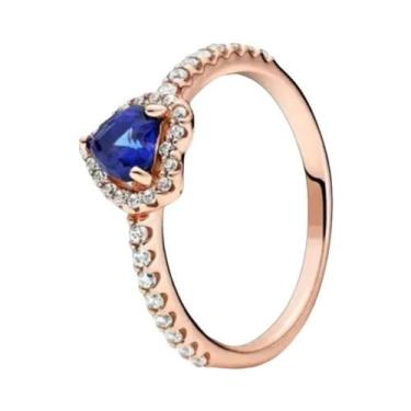 Imagem de Anel Em Forma De Coração Com Pedra Vermelha Em Prata Esterlina 925 Cor