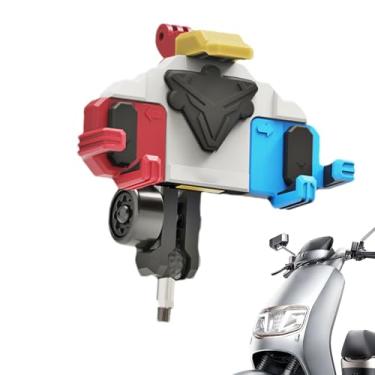 Imagem de Suporte de telefone para motocicleta - Braçadeira de celular para guidão giratório de 360 graus | Clipe de scooter para smartphone de 4,7 a 7 polegadas, suporte para motocicletas, E-Scooters