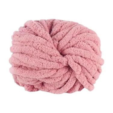 Imagem de shamjina Fio de chenille grosso para tricô manual, ideal para gorros, mantas e suéteres, Pele Rosa