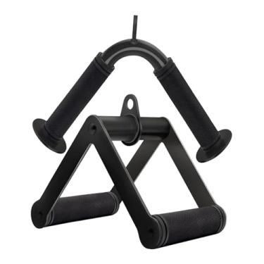Imagem de oshhni Acessório para puxada de tríceps com cabo, para treino de musculação, com barra dupla ergonômica em V para exercícios de costas, no escritório ou na