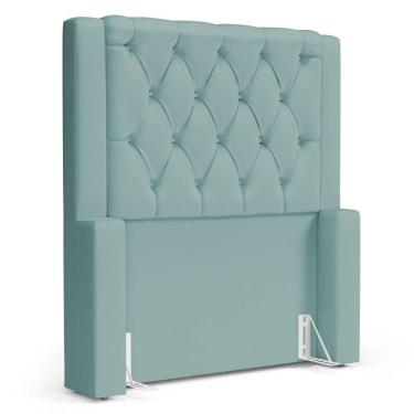 Imagem de Cabeceira Atena Para Cama Box Solteiro 90cm Capitonê Com Frame Veludo Acqua - Desk Design