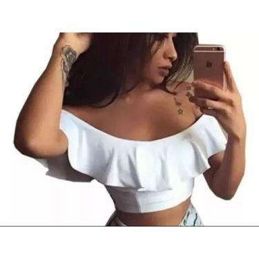 Imagem de Cropped Feminino Suplex Com Bojo - Gota Moda, Feminino, Único, Branco