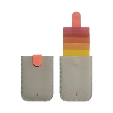 Imagem de Porta-cartões De Couro Com Gradiente De Cor, Slim E Portátil, Carteira