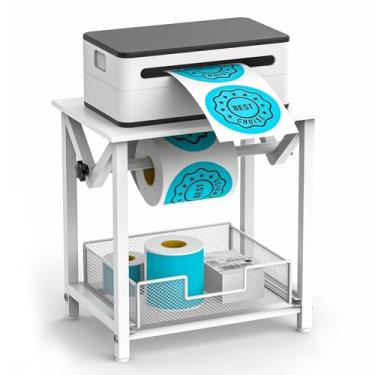 Imagem de Semohop Suporte de etiqueta para rolos e etiquetas dobráveis, suporte de adesivo térmico para impressora térmica de mesa, suporte de etiquetas de envio, acessórios para impressora de etiquetas de mesa