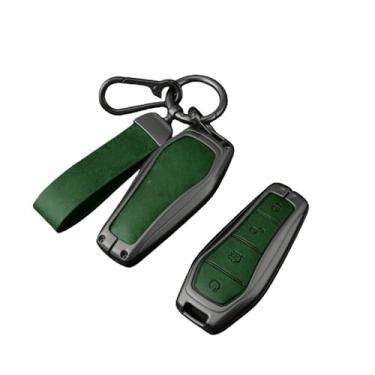 Imagem de Capa de proteção para chave de carro em liga metálica compatível com BYD Atto 3 Song Plus Seal U Dm I Han EV Tang DM Qin Pro Dolphin Acessórios para automóveis(Green chain)