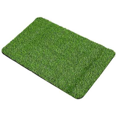 Imagem de Tapete de relva artificial para porta interior e exterior tapete de boas-vindas relva verde para entrada de casa multiuso raspador capacho tapetes para cães L (Color : Green, Size : Small)