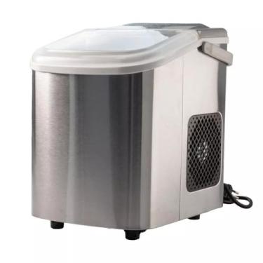 Imagem de Máquina de Gelo Portátil 12kg/dia 100W Bivolt (127V/220V) – Compacta, Rápida e Eficiente para Produção de Gelo em Casa ou Viagens(127V,Prata)