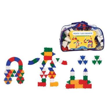 Imagem de Brinquedo Pedagógico Peças Encaixe Monta Tudo Gigante 200 Un