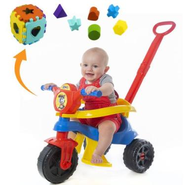 Imagem de Triciclo Infantil Passeio Patrulha C/ Cubo Canina Empurrador - Kendy B