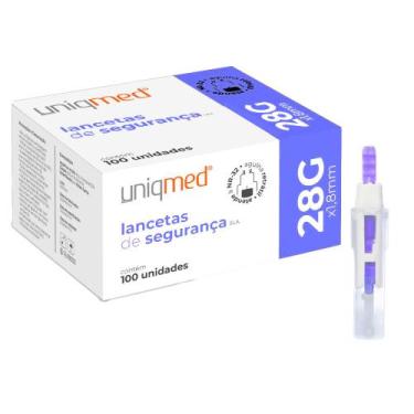 Imagem de Lancetas de segurança 1,8mm x 28g sla kit 300un uniqmed tamanho:28g, 2