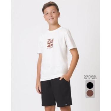 Imagem de Bermuda infantil verão confortável leve moderna casual - Preto e Marrom - Masculino 12 a 18 anos-Masculino