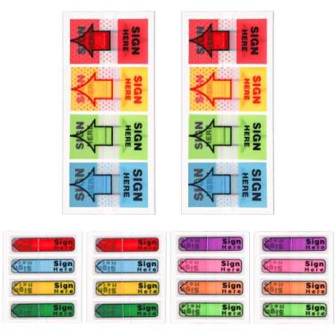 Imagem de 600 peças/6 pacotes com abas para assinar aqui, etiquetas de seta, adesivos assinar aqui, abas adesivas de assinatura, etiquetas adesivas de postagem para documentos, cadernos, casa, escritório