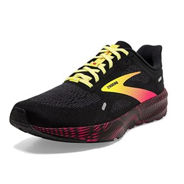 Imagem de Brooks Tênis de corrida masculino Launch 9 Neutral, Preto/rosa/amarelo, 41