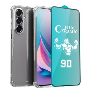 Imagem de Kit Capa Anti Impacto Transparente + Película de Cerâmica 9D Flexível Compatível Samsunng Galaxy A56