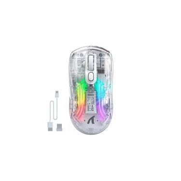 Imagem de Mouse Gamer sem Fio Attack Shark X2 Transparente, Tri-Mode, RGB, 2400 DPI, Sensor PixArt 3212- Branco