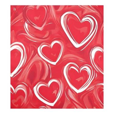 Imagem de Qilmy Capa magnética para máquina de lavar louça Dia dos Namorados amor coração 58 x 66 cm porta frontal capas decorativas de geladeira adesivo folha magnética máquina de lavar louça painel decalque