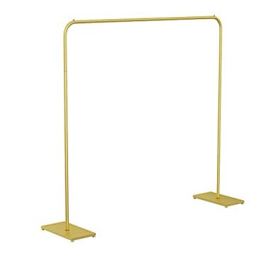 Imagem de Suporte para roupas resistentes, escorredor independente com 1 haste de pendurar, rack de secagem de tubos industriais, cabide de quarto, dourado (150 × 150 cm)