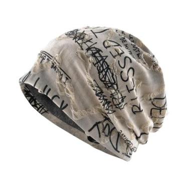 Imagem de Gorros Unissex Vintage Com Estampa De Letras Desgastadas, Forrados Com