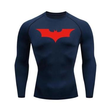Imagem de Camiseta Masculina De Compressão De Manga Longa Com Estampa De Morcego
