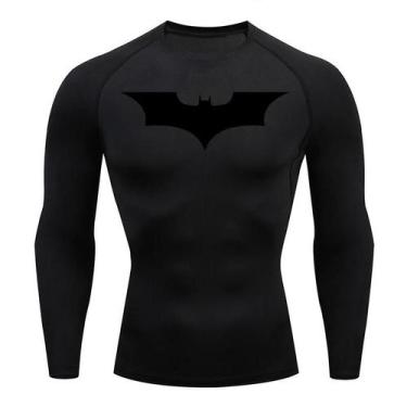 Imagem de Camiseta Masculina De Compressão De Manga Longa Com Estampa De Morcego