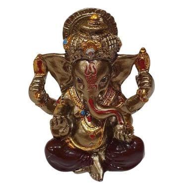 Imagem de Mini Ganesha De Resina Bordô 5Cm