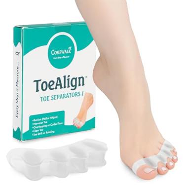 Imagem de Comfwalk ToeAlign – Separadores de dedos para homens e mulheres – Esticador de dedo do pé – corrige joanetes, dedos sobrepostos, dedos de martelo, dedos em garra – Espaçadores de dedo de silicone