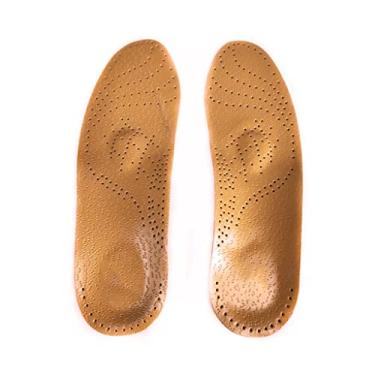Imagem de THJKUPO Palmilha de sapatos, palmilhas ortopédicas de couro, pés planos, suporte de arco alto, sola ortopédica, serve na perna O/X