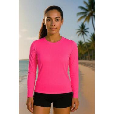Imagem de Blusa Térmica Feminina Proteção Solar UV 50 Manga Longa Segunda Pele V