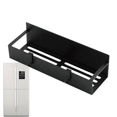 Imagem de Suporte magnético para temperos para geladeira, prateleiras magnéticas de geladeira, organizador de prateleira à prova de ferrugem com 2 ganchos de geladeira