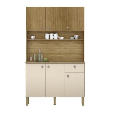 Imagem de Kit De Cozinha 6 Portas Barcelona Vanilla Ripado