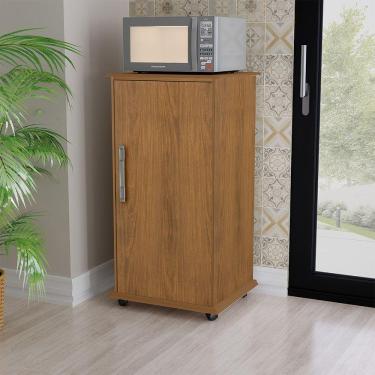 Imagem de Balcão Aparador Multiuso Vitória Com Rodízios Freijó