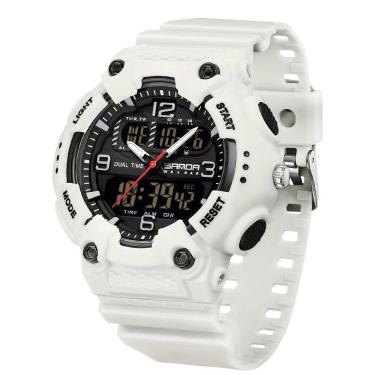 Imagem de Relógio Esportivo De Moda Masculino Sanda - à Prova D'água Branco