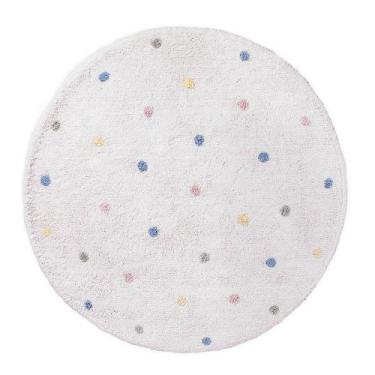 Imagem de Tapete Infantil Tapis Redondo Confete Branco  1,20m - Abra Cadabra