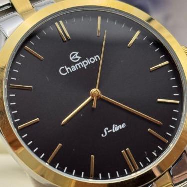 Imagem de Relógio Champion Feminino Prata Fundo Preto com detalhes em dourado Or