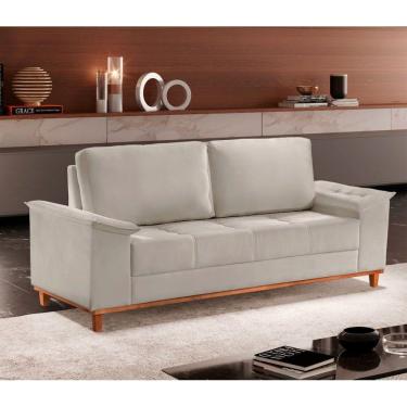 Imagem de Sofá Ravena Linho 03 Lugares D28 Meu Sofá Online A302 Linho Branco