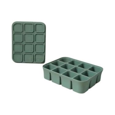 Imagem de Forma De Gelo De Silicone Com 12 Cubos, Fácil De Desenformar, Bandeja 