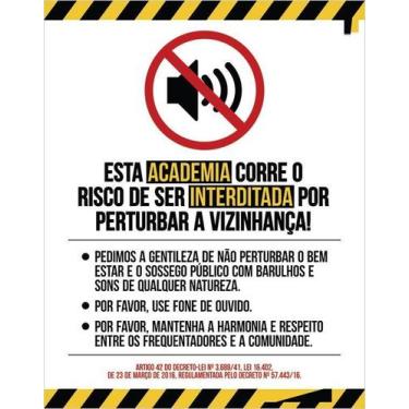 Imagem de Kit 10 Placa Acm De Academia Não Faça Barulho 18X23 - Sinalizo