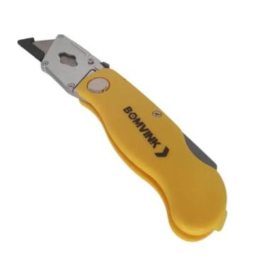 Imagem de Kit 10 estilete trapezoidal dobrável bom-3303 - bomvink