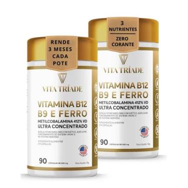 Imagem de Kit 2x Ferro, Ácido Fólico e Vitamina B12 Metilcobalamina Concentrado 