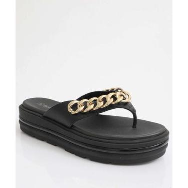 Imagem de Tamanco Feminino Flatform Corrente Bebecê Preto-11046, 37, Preto