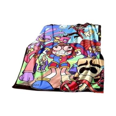 Imagem de Cobertor Digital Circus Cartoon De Flanela Quente E Confortável Para S