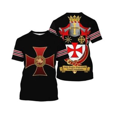 Imagem de Camiseta Masculina Oversized De Verão Com Estampa De Cavaleiro, Estilo