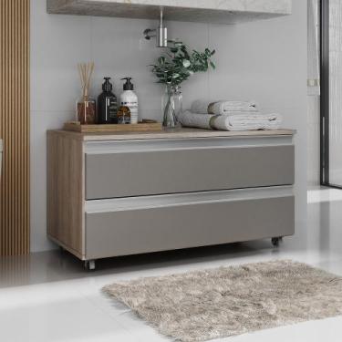 Imagem de Gabinete Banheiro Rodinhas 80cm 02 Gavetas JOIA  - MOVEIS JOIA, Madeir