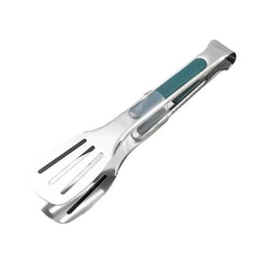 Imagem de Pinça De Churrasco Antiderrapante Em Aço Inoxidável Com Cabo De Silico
