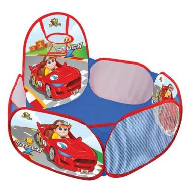 Imagem de Piscina Infantil com Cesta de Basquete Retrátil 90cm cor:vermelho - Ar
