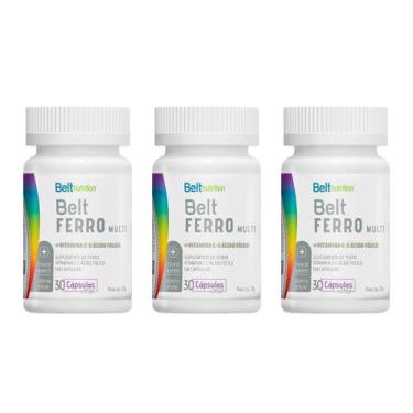 Imagem de Kit 3 Belt Ferro, Vitamina C Ácido Fólico Suplemento Força - Belt Nutr