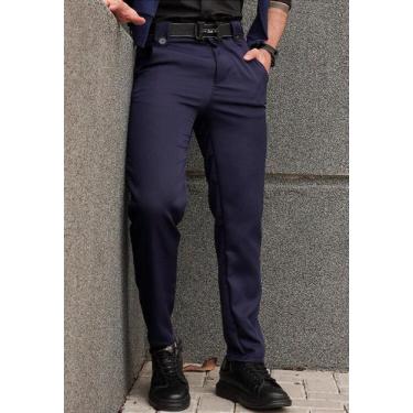 Imagem de Calça Masculina Alfaiataria Milano - Genérica, Azul marinho, GG