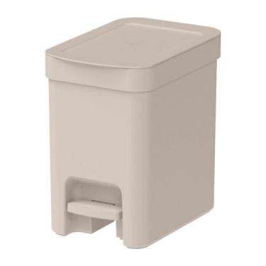 Imagem de Lixeira Pedal Trium 6L Cesto De Lixo Com Tampa lavabo Cozinha Pia Banh