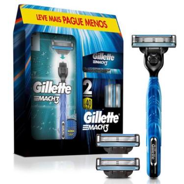 Imagem de Kit Aparelho + 3 Cargas Gillette Mach3